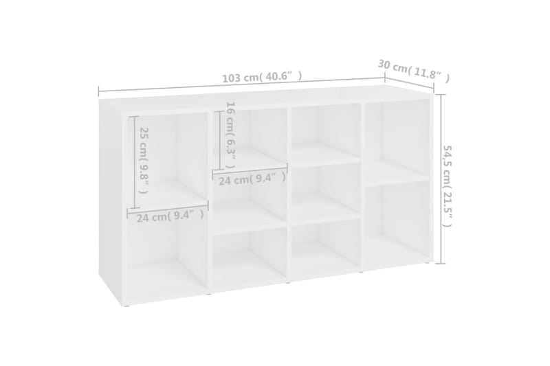 Skobenk hvit 103x30x54,5 cm sponplater - Hvit - Møbler - Stoler & lenestoler - Benk - Skohylle med benk