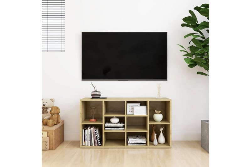 Skobenk sonoma eik 103x30x54,5 cm sponplater - Brun - Møbler - Stoler & lenestoler - Benk - Skohylle med benk