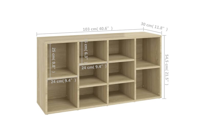 Skobenk sonoma eik 103x30x54,5 cm sponplater - Brun - Møbler - Stoler & lenestoler - Benk - Skohylle med benk