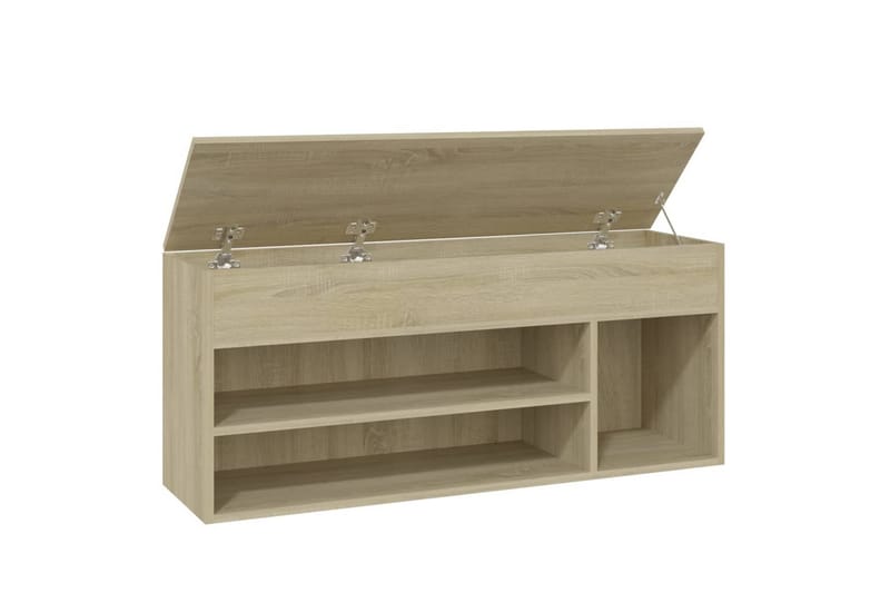 Skobenk sonoma eik 105x30x45 cm sponplater - Brun - Møbler - Stoler & lenestoler - Benk - Skohylle med benk