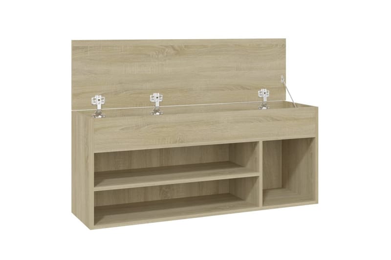 Skobenk sonoma eik 105x30x45 cm sponplater - Brun - Møbler - Stoler & lenestoler - Benk - Skohylle med benk