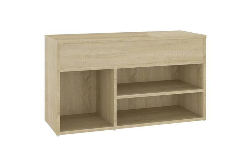 Skobenk sonoma eik 80x30x45 cm sponplater - Brun - Møbler - Stoler & lenestoler - Benk - Skohylle med benk