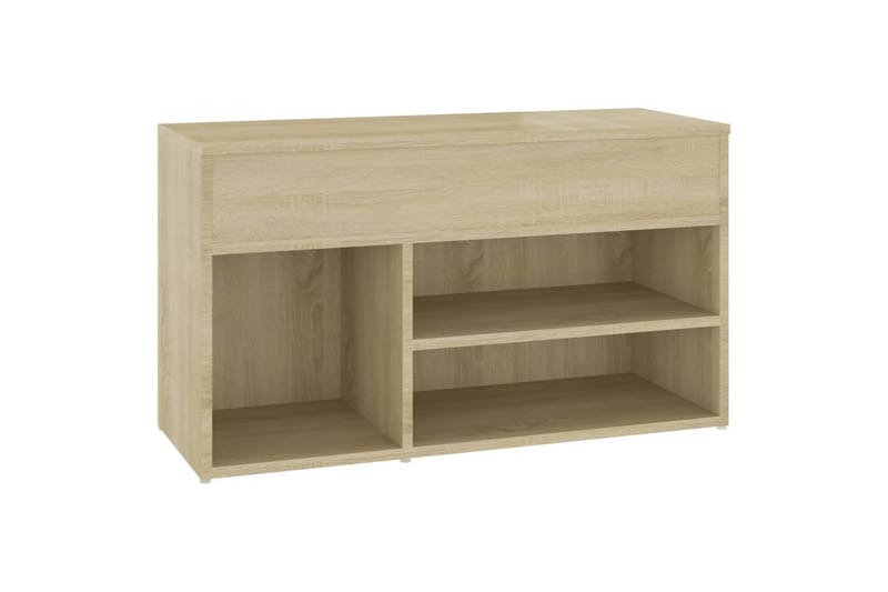 Skobenk sonoma eik 80x30x45 cm sponplater - Brun - Gangoppbevaring - Skohylle med benk