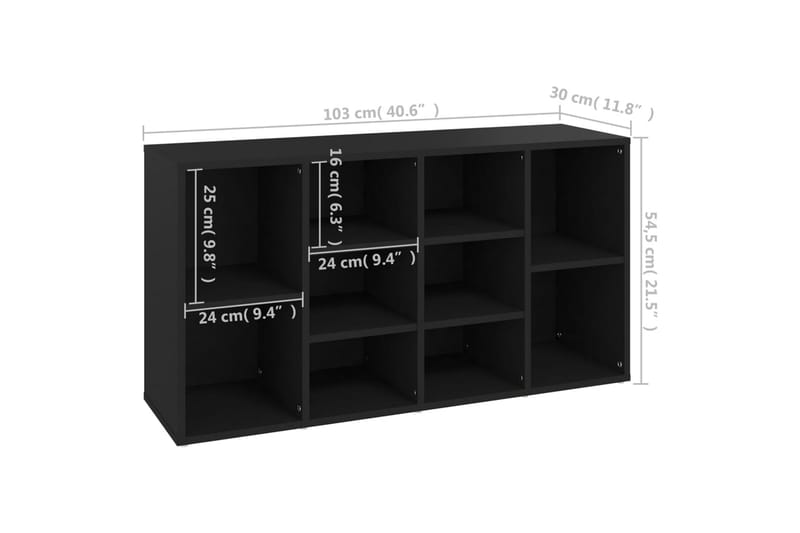Skobenk svart 103x30x54,5 cm sponplater - Svart - Møbler - Stoler & lenestoler - Benk - Skohylle med benk