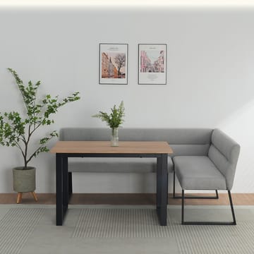 Spisebenk Loft24 Stafford Lysegrå Hjørnebenk - Lysegrå - Møbler - Stoler & lenestoler - Benk