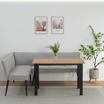 Spisebenk Loft24 Watford Lysegrå Hjørnebenk - Lysegrå - Møbler - Stoler & lenestoler - Benk