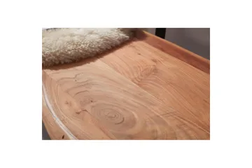 Spisestuebenk Wohnling Heltre tre kant med metallben landstil Med ryggstøtte, 160 cm - Med ryggstøtte, 160 cm - Møbler - Stoler & lenestoler - Benk