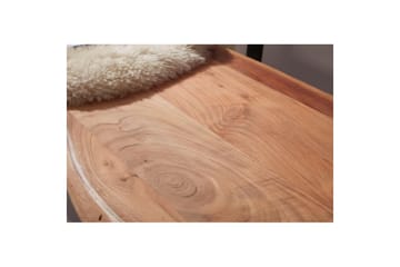 Spisestuebenk Wohnling Heltre tre kant med metallben landstil Med ryggstøtte, 180 cm - Med ryggstøtte, 180 cm - Møbler - Stoler & lenestoler - Benk