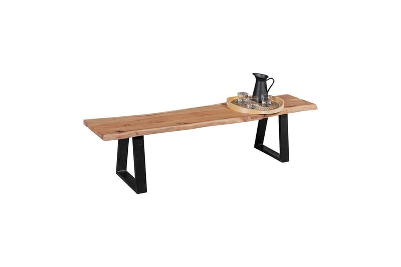 Spisestuebenk Wohnling Heltre tre kant med metallben landstil Uten ryggstøtte, 160 cm - Uten ryggstøtte, 160 cm - Møbler - Stoler & lenestoler - Benk - Entrebenk