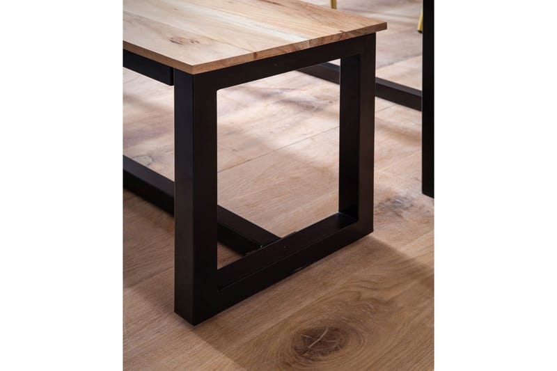 Spisestuebenk Wohnling massivt tre industriell loft stil med metallbein 120 cm - 120 cm - Møbler - Stoler & lenestoler - Benk - Entrebenk