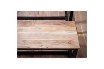 Spisestuebenk Wohnling massivt tre industriell loft stil med metallbein 140 cm - 140 cm - Møbler - Stoler & lenestoler - Benk - Entrebenk