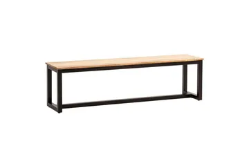 Spisestuebenk Wohnling massivt tre industriell loft stil med metallbein 160 cm - 160 cm - Møbler - Stoler & lenestoler - Benk - Entrebenk