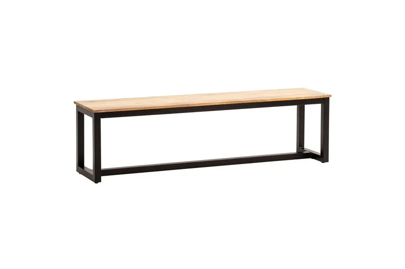 Spisestuebenk Wohnling massivt tre industriell loft stil med metallbein 160 cm, 160 cm