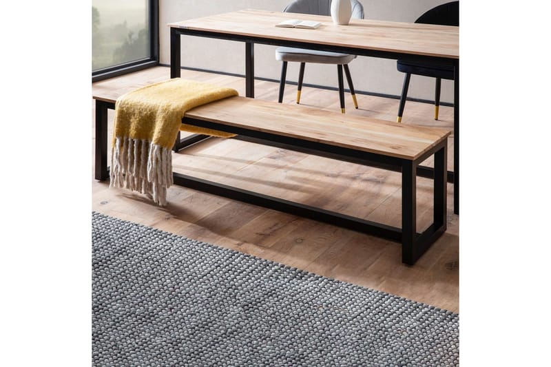 Spisestuebenk Wohnling massivt tre industriell loft stil med metallbein 180 cm - 180 cm - Møbler - Stoler & lenestoler - Benk - Entrebenk