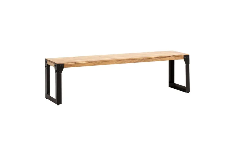 Spisestuebenk Wohnling massivt tre industriell stil med metallbein 120 cm - 120 cm - Møbler - Stoler & lenestoler - Benk - Entrebenk