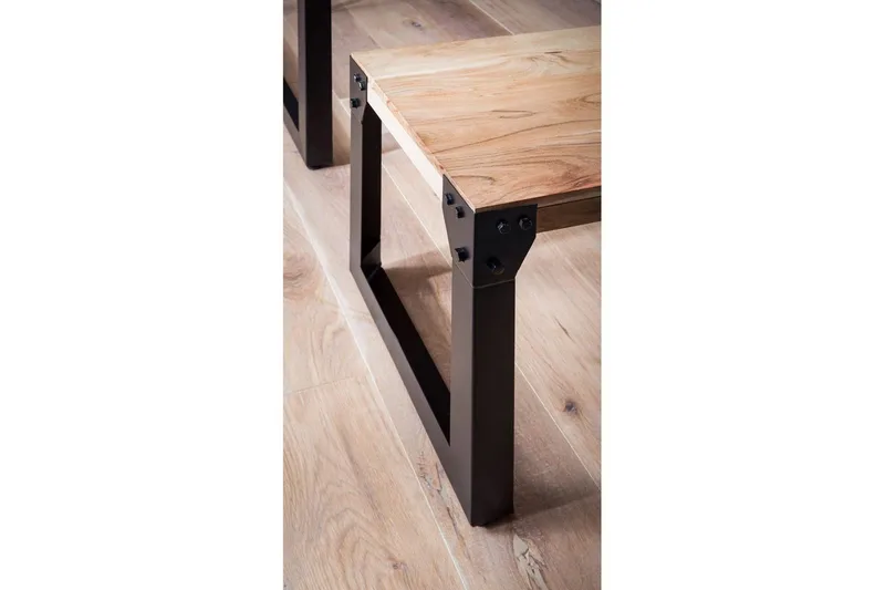 Spisestuebenk Wohnling massivt tre industriell stil med metallbein 120 cm - 120 cm - Møbler - Stoler & lenestoler - Benk - Entrebenk