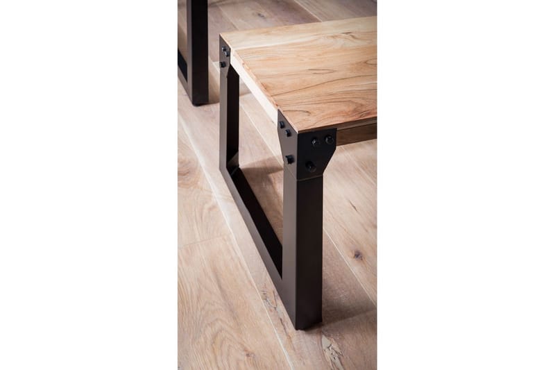 Spisestuebenk Wohnling massivt tre industriell stil med metallbein 140 cm - 140 cm - Møbler - Stoler & lenestoler - Benk - Entrebenk
