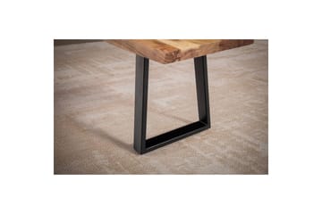 Spisestuebenk Wohnling Massivt tre med metallben trekant landlig stil Svart, Rett, 140 cm - Svart, Rett, 140 cm - Møbler - Stoler & lenestoler - Benk - Entrebenk