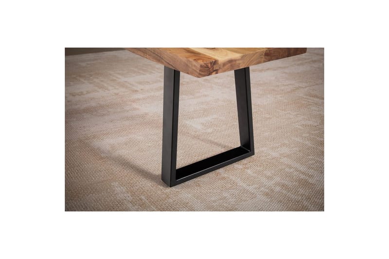 Spisestuebenk Wohnling Massivt tre med metallben trekant landlig stil Svart, Rett, 180 cm - Svart, Rett, 180 cm - Møbler - Stoler & lenestoler - Benk - Entrebenk