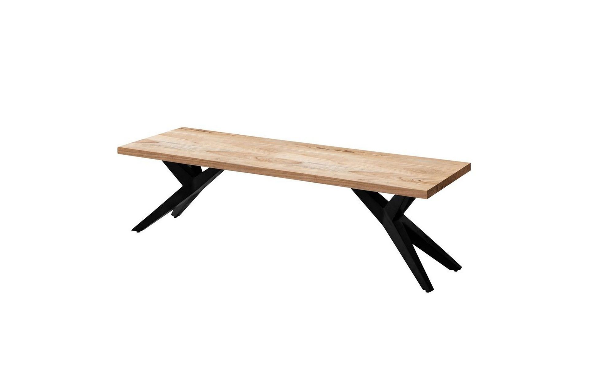 Spisestuebenk Wohnling massivt tre moderne loftstil med metallben 120 cm - 120 cm