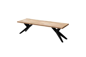 Spisestuebenk Wohnling massivt tre moderne loftstil med metallben 120 cm - 120 cm - Møbler - Stoler & lenestoler - Benk - Entrebenk