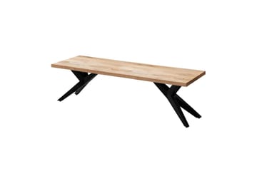 Spisestuebenk Wohnling massivt tre moderne loftstil med metallben 160 cm - 160 cm - Møbler - Stoler & lenestoler - Benk - Entrebenk