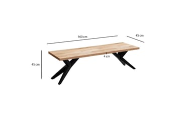 Spisestuebenk Wohnling massivt tre moderne loftstil med metallben 160 cm - 160 cm - Møbler - Stoler & lenestoler - Benk - Entrebenk