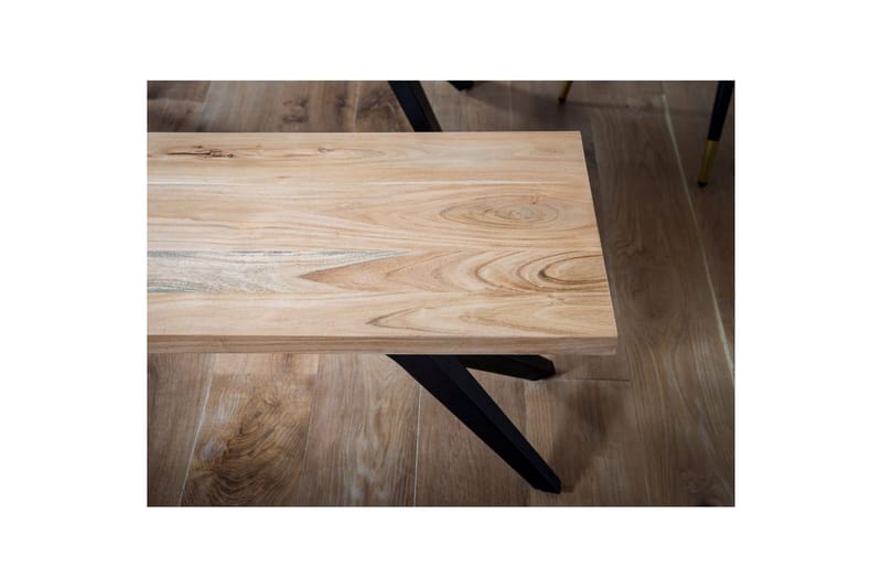 Spisestuebenk Wohnling massivt tre moderne loftstil med metallben 175 cm - 175 cm - Møbler - Stoler & lenestoler - Benk - Entrebenk