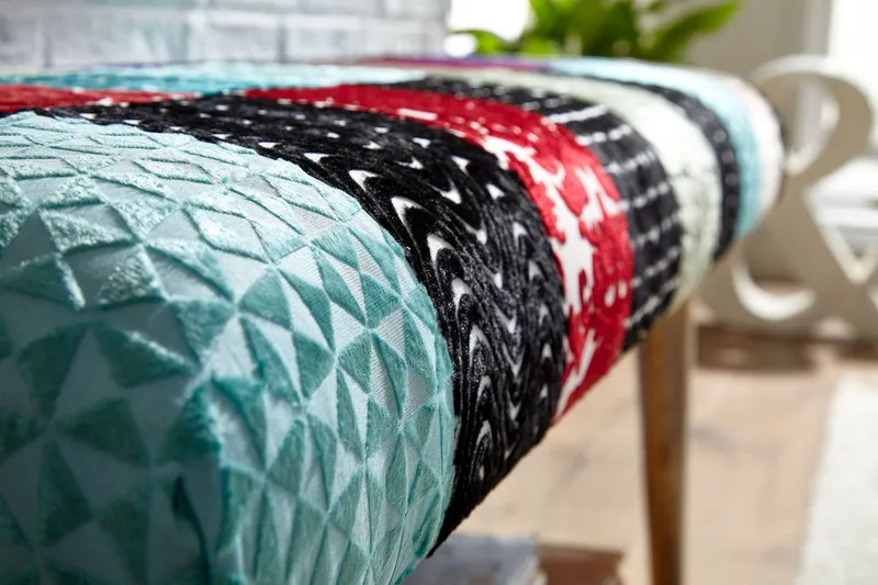 Tultered Sittebenk 117 cm - Flerfarget - Møbler - Stoler & lenestoler - Benk - Entrebenk