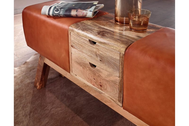 Tultered Sittebenk 120 cm - Brun - Møbler - Stoler & lenestoler - Benk - Entrebenk - Entrebenk med oppbevaring