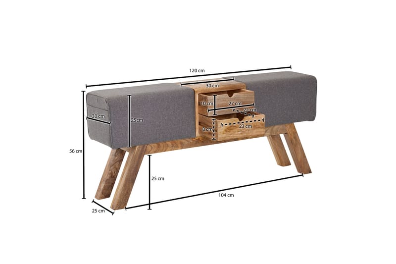 Tultered Sittebenk 120 cm - Brun - Møbler - Stoler & lenestoler - Benk - Entrebenk - Entrebenk med oppbevaring