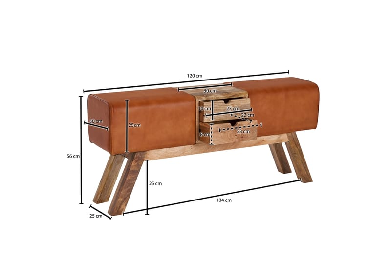 Tultered Sittebenk 120 cm - Brun - Møbler - Stoler & lenestoler - Benk - Entrebenk - Entrebenk med oppbevaring
