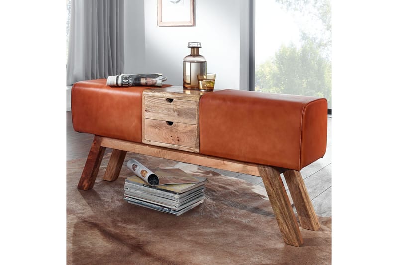 Tultered Sittebenk 120 cm - Brun - Møbler - Stoler & lenestoler - Benk - Entrebenk - Entrebenk med oppbevaring