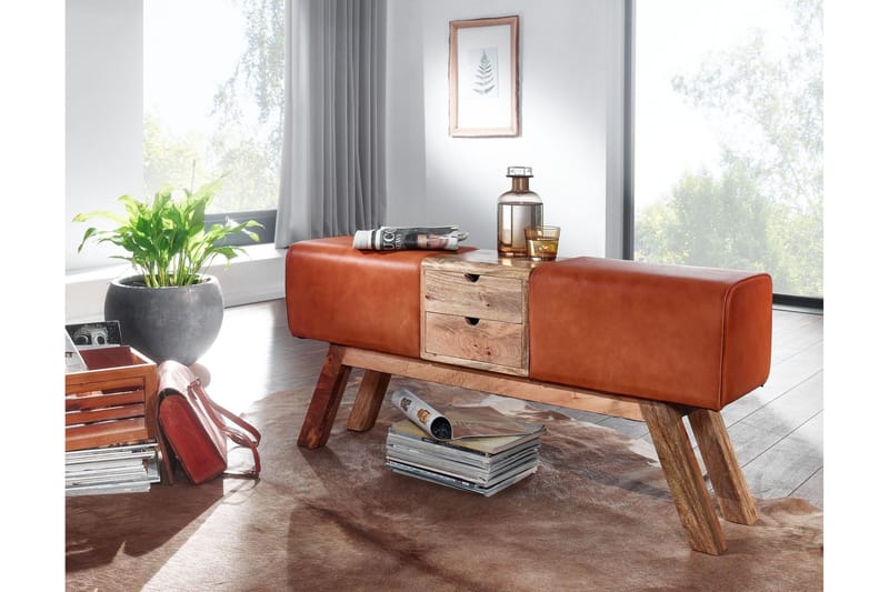 Tultered Sittebenk 120 cm - Brun - Møbler - Stoler & lenestoler - Benk - Entrebenk - Entrebenk med oppbevaring