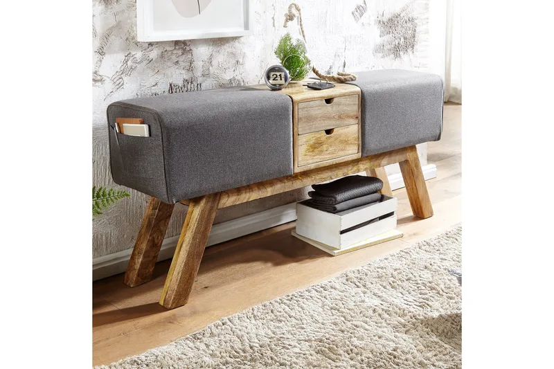 Tultered Sittebenk 120 cm - Brun - Møbler - Stoler & lenestoler - Benk - Entrebenk - Entrebenk med oppbevaring