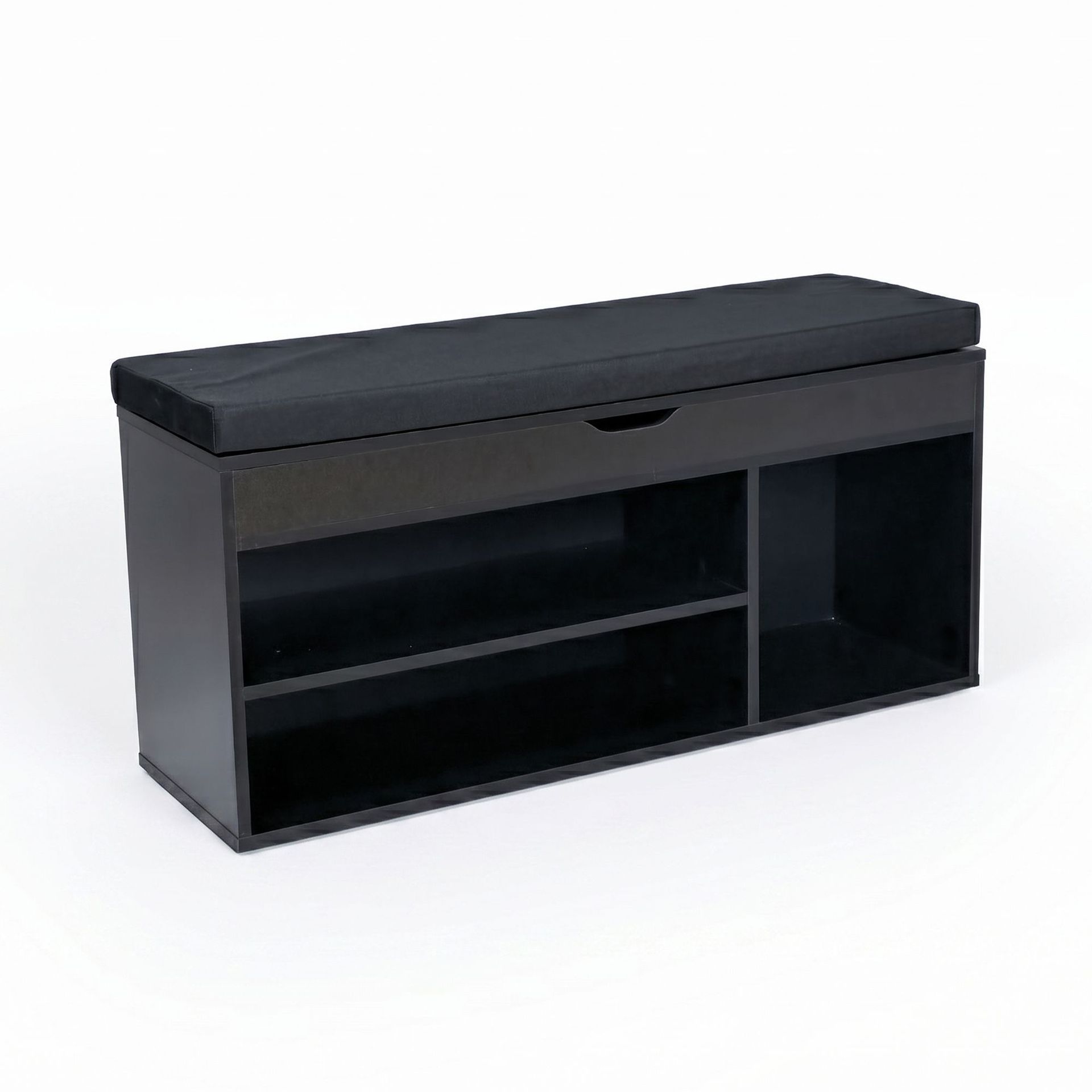 Ulvena skobenk med sittepute 104x51x32 cm - svart