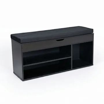 Ulvena skobenk med sittepute 104x51x32 cm - svart - Møbler - Stoler & lenestoler - Benk - Skohylle med benk