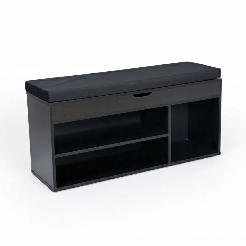 Ulvena skobenk med sittepute 104x51x32 cm, svart