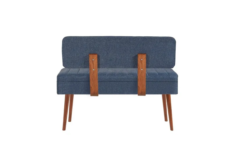 Valsot Benker 110 cm - Valnøtt/Mørkeblå - Møbler - Stoler & lenestoler - Benk