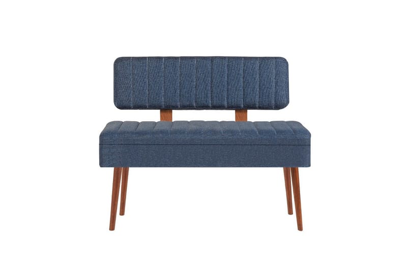 Valsot Benker 110 cm - Valnøtt/Mørkeblå - Møbler - Stoler & lenestoler - Benk - Entrebenk