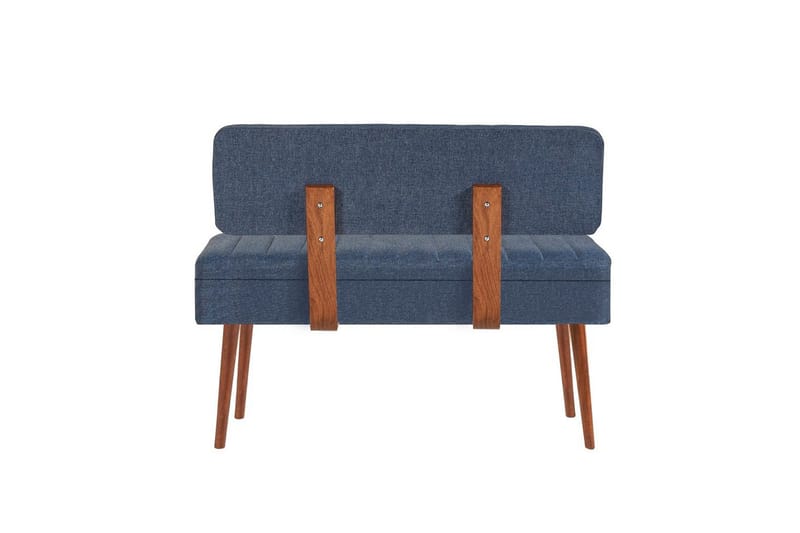 Valsot Benker 110 cm - Valnøtt/Mørkeblå - Møbler - Stoler & lenestoler - Benk - Entrebenk