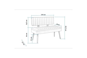 Valsot Benker 110 cm - Valnøtt/Mørkeblå - Møbler - Stoler & lenestoler - Benk