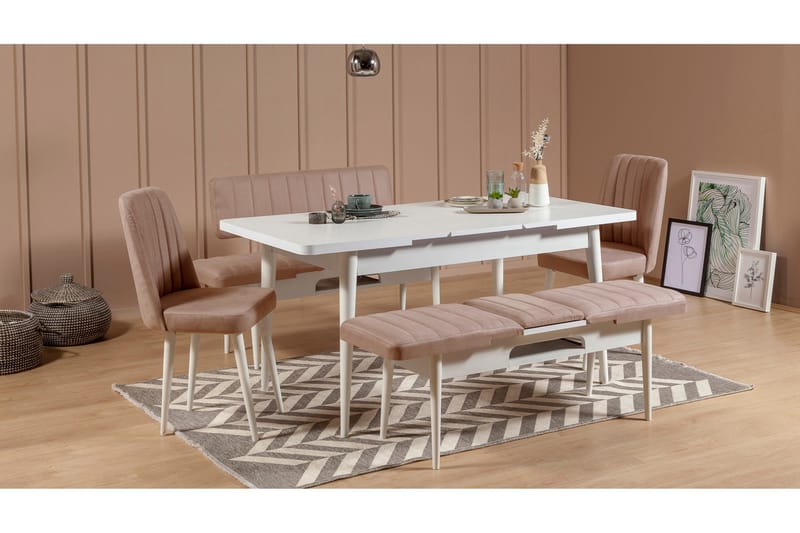 Valsot Sittebenk 110 cm - Hvit/Brun - Møbler - Stoler & lenestoler - Benk - Entrebenk