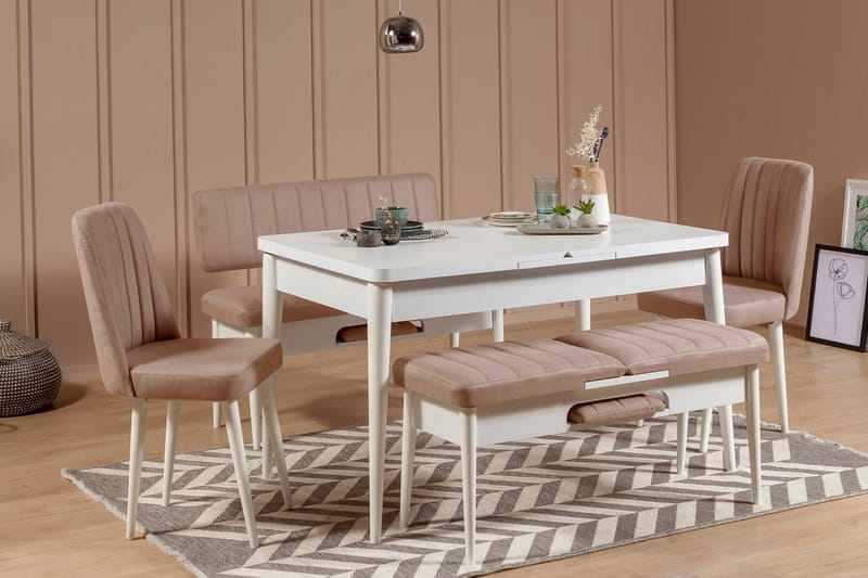 Valsot Sittebenk 110 cm - Hvit/Brun - Møbler - Stoler & lenestoler - Benk - Entrebenk