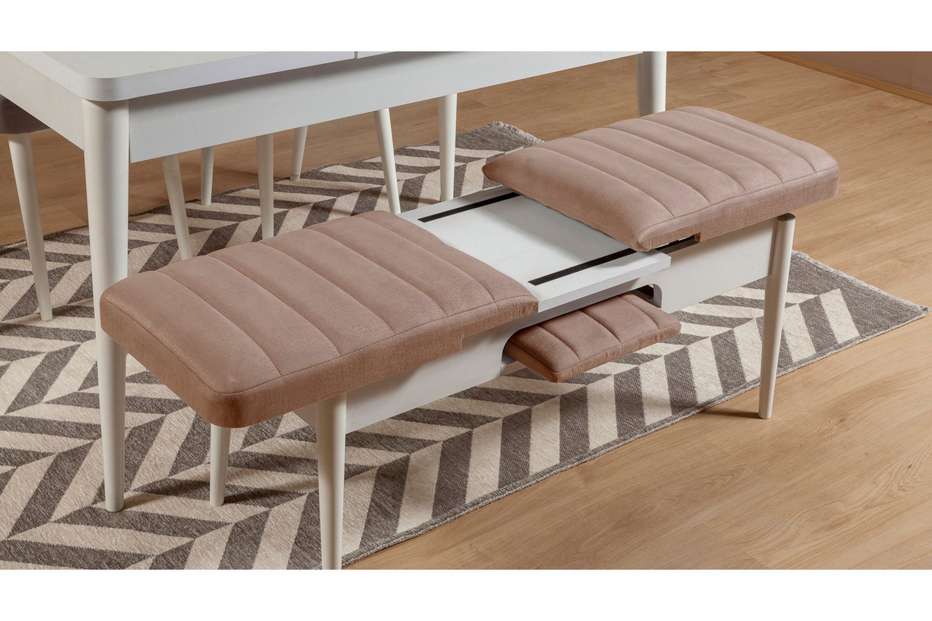 Valsot Sittebenk 110 cm - Hvit/Brun - Møbler - Stoler & lenestoler - Benk - Entrebenk