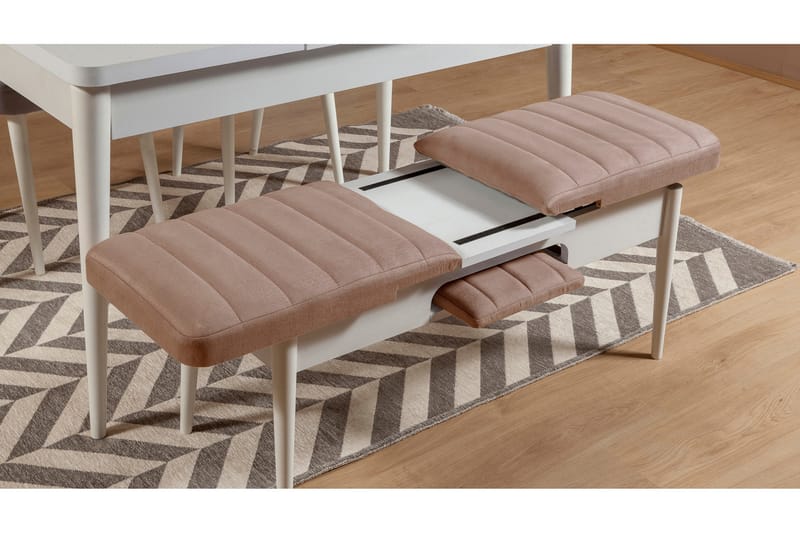 Valsot Sittebenk 110 cm - Hvit/Brun - Møbler - Stoler & lenestoler - Benk - Entrebenk