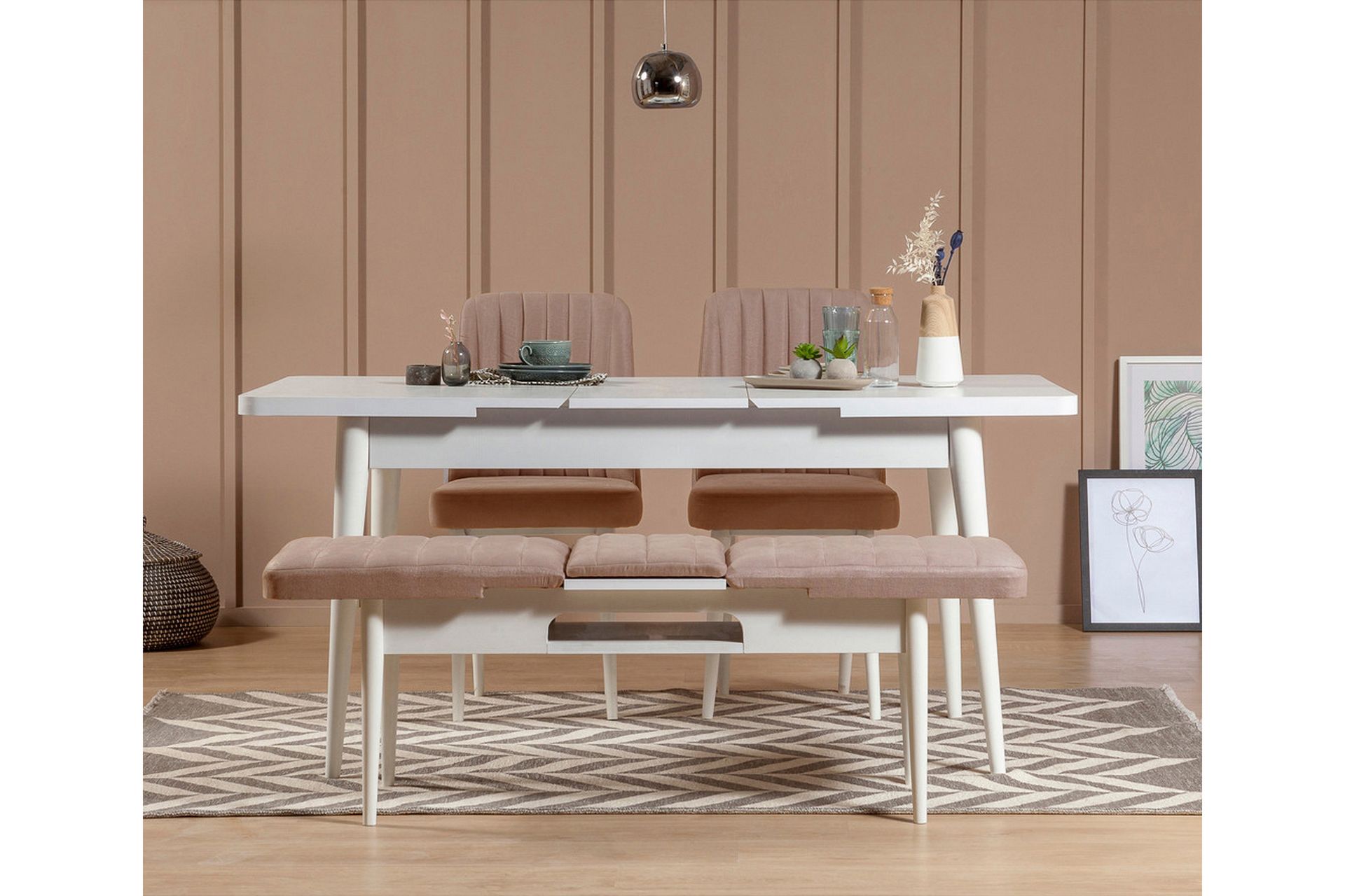 Valsot Sittebenk 110 cm - Hvit/Brun - Møbler - Stoler & lenestoler - Benk - Entrebenk