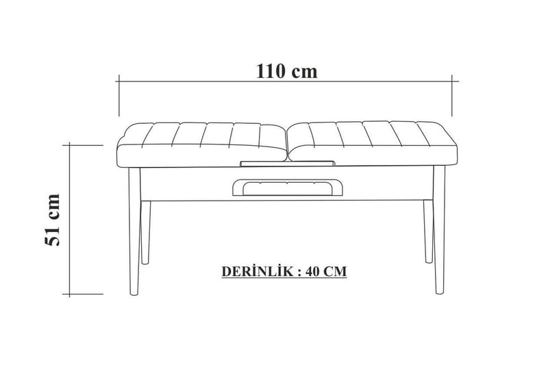 Valsot Sittebenk 110 cm - Hvit/Brun - Entrebenk - Benk