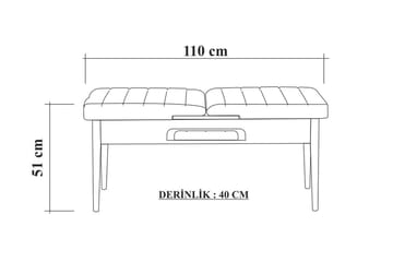 Valsot Sittebenk 110 cm - Hvit/Brun - Møbler - Stoler & lenestoler - Benk