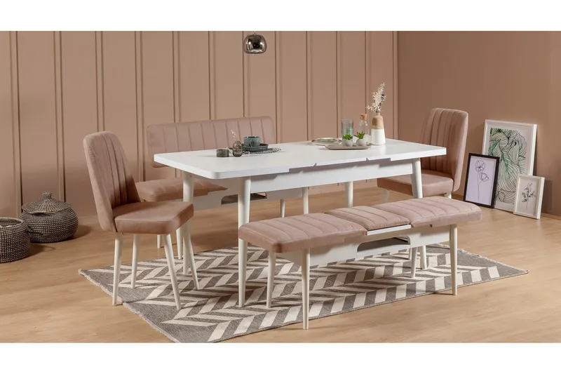 Valsot Sittebenk 110 cm - Hvit/Brun - Møbler - Stoler & lenestoler - Benk - Entrebenk